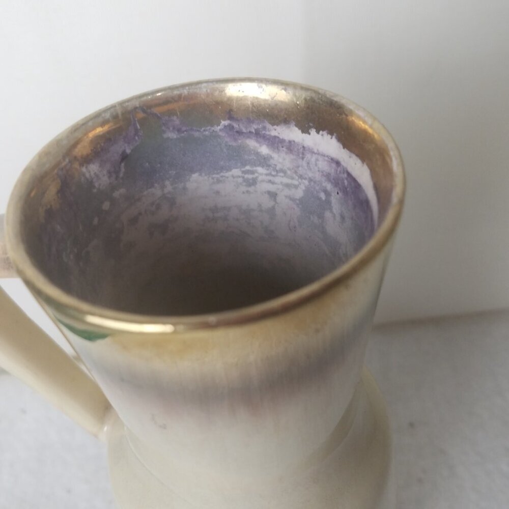 Vase W Germany Bay Keramik 60's brown orange metallic gold Mid century 267 20 - Picture 6 of 13